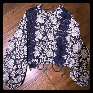 Nasty Gal Floral Exam Crop Top